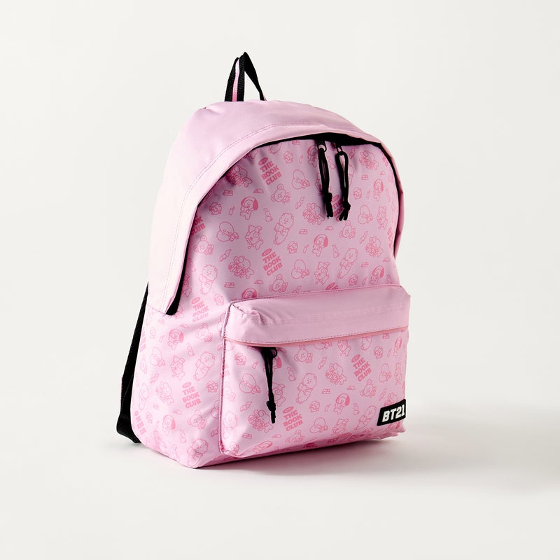 BT21 Pink Printed Backpack for Kids - Image 2